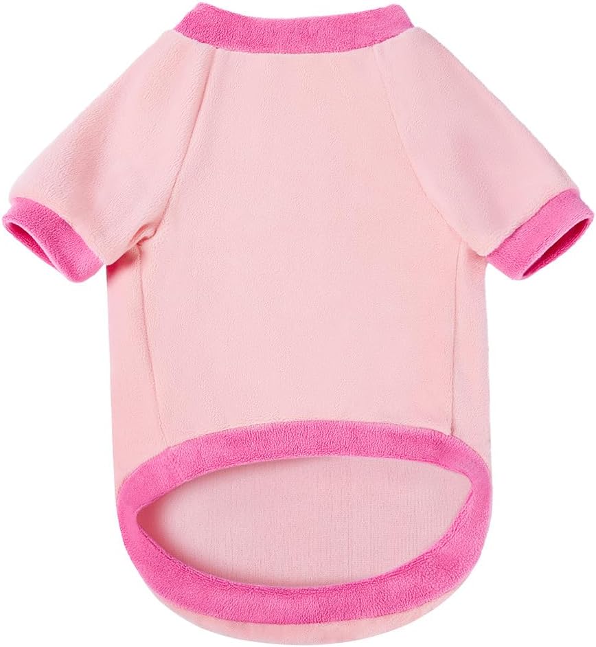 GreenJoy Classic Fleece Dog Sweater – Soft & Warm Stretchy Sweatshirt for Small Dogs & Cats, Cold-Weather Pullover for Everyday Wear (Light Pink, Large)