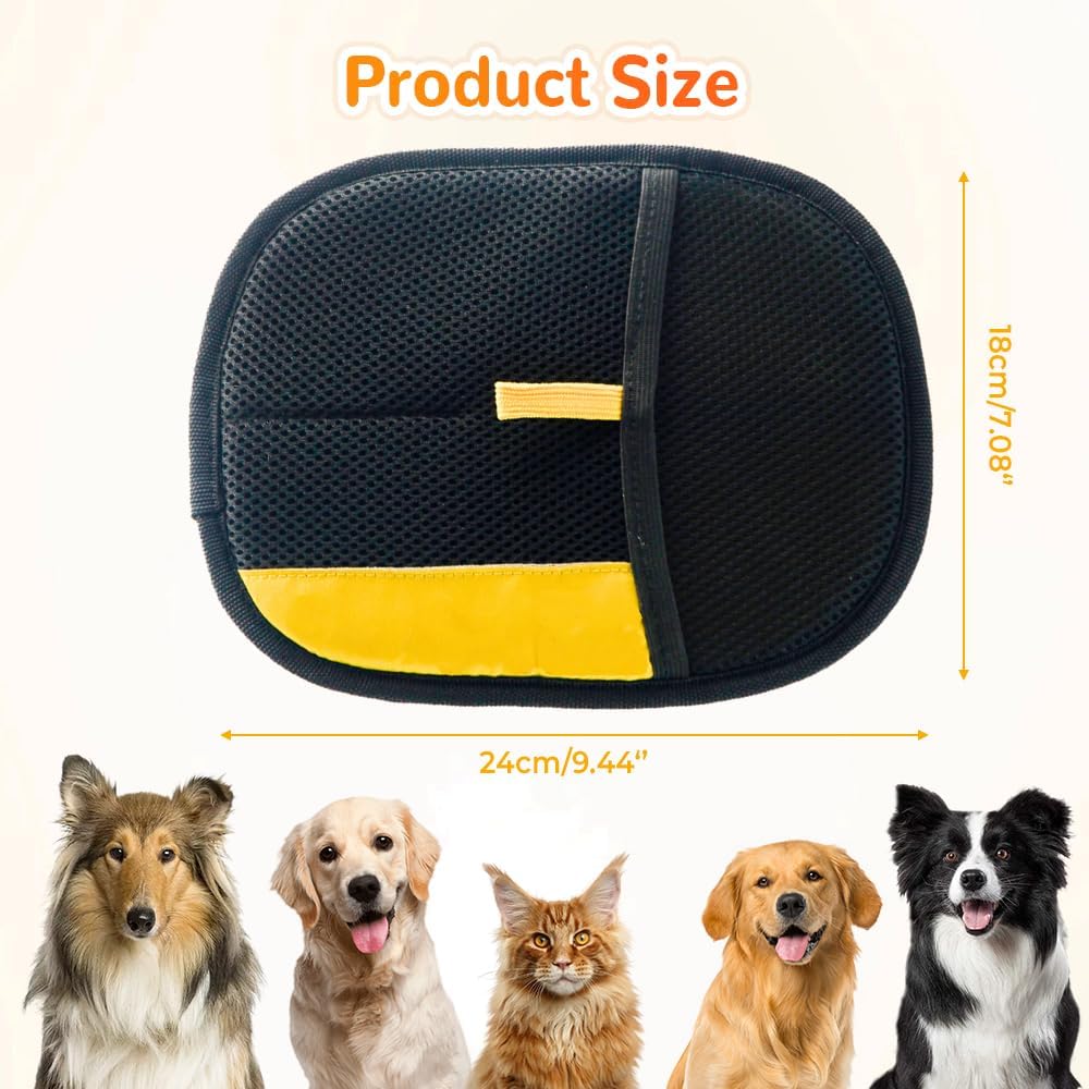 Pet Hair Removal Gloves, 2025 New Electrostatic Pet Hair Remover, Washable Reusable Cat Grooming Gloves for Bed Sheets Couch Clothes Carpet, Premium Pet Care Accessory for Cats and Dogs (1)