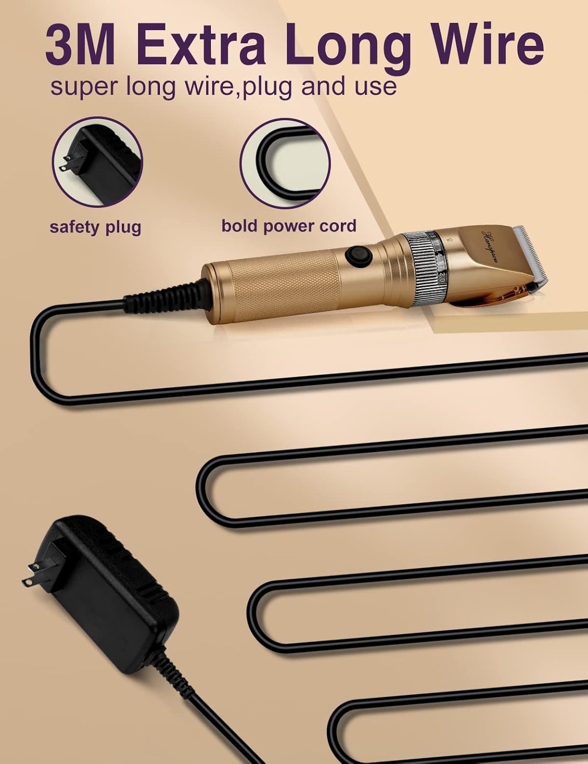 Dog Grooming Clippers, Professional Dog Clipper for Thick Coat 12V Plug-in Pet Trimmer High Power Pet Clippers Low Noise with Guard Combs Brush for Dogs Cats and Other Animal