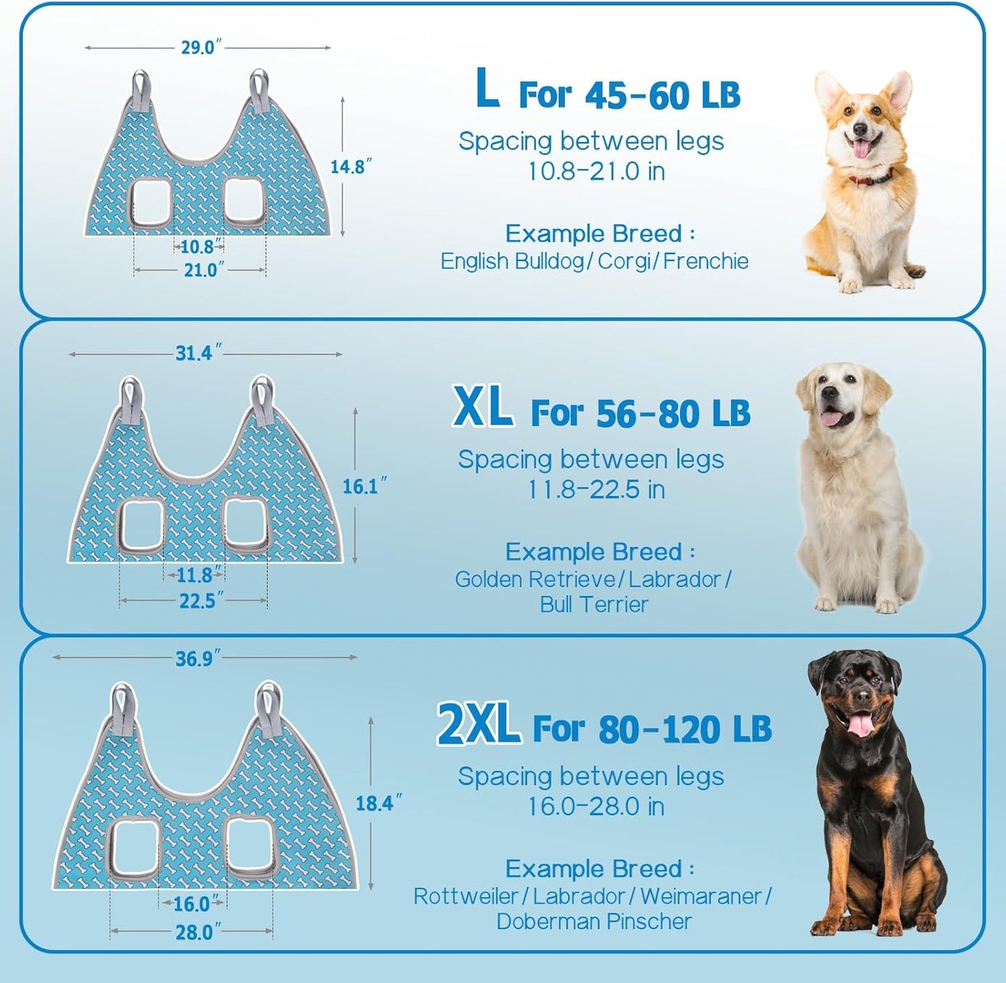 Supet Dog Grooming Hammock Harness for Dogs Cats, Relaxation Pet Nail Clipper Hammock, Restraint Dog & Large Animal Leashes Sling for Groomingk for Nail Trimming (Coral Blue, L)