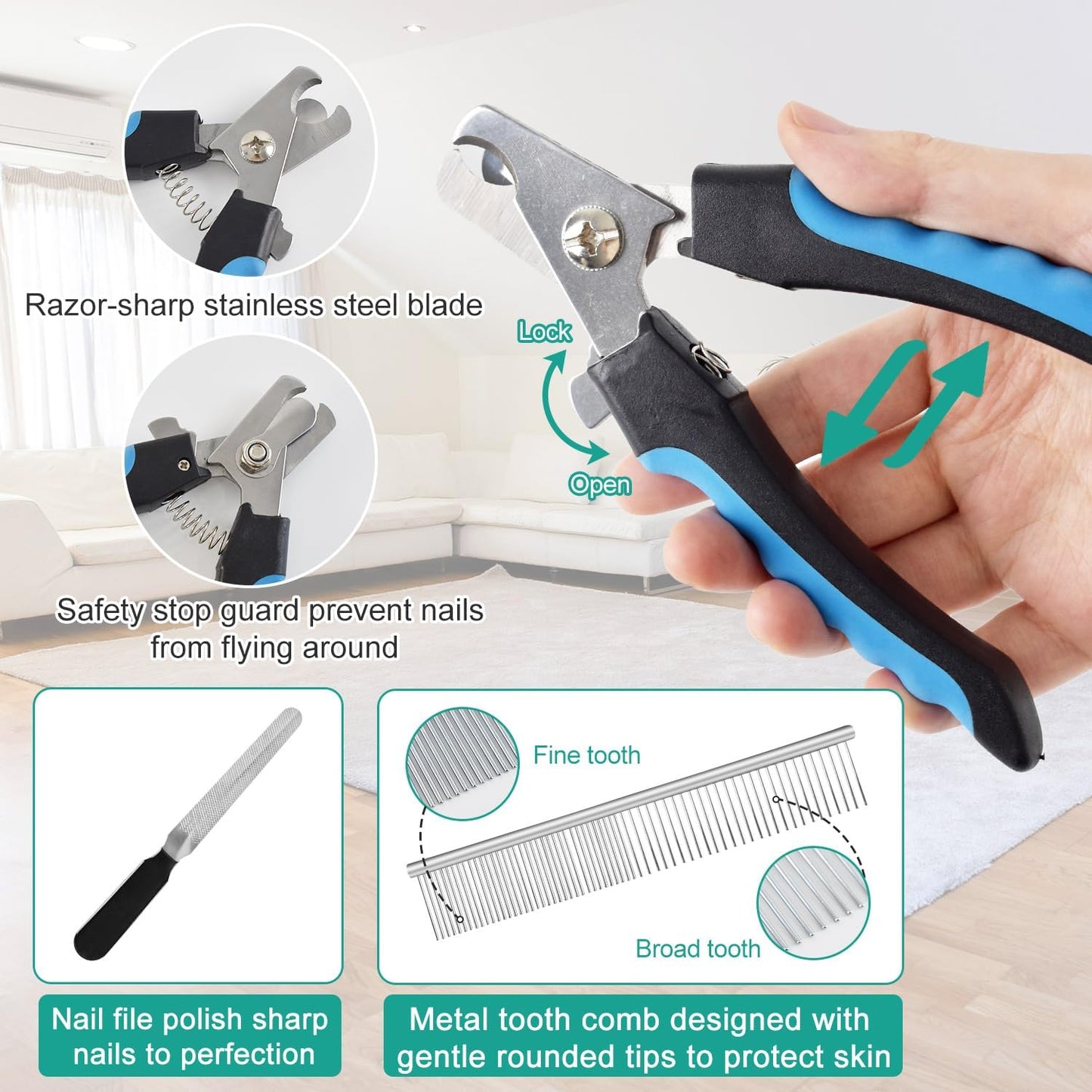 Dog Grooming Hammock, Dog Grooming Harness for Small Dogs, Dog Hanging Harness for Nail Trimming with Pet Nail Clippers Nail Trimmers Grooming Scissors, Dog Grooming Sling