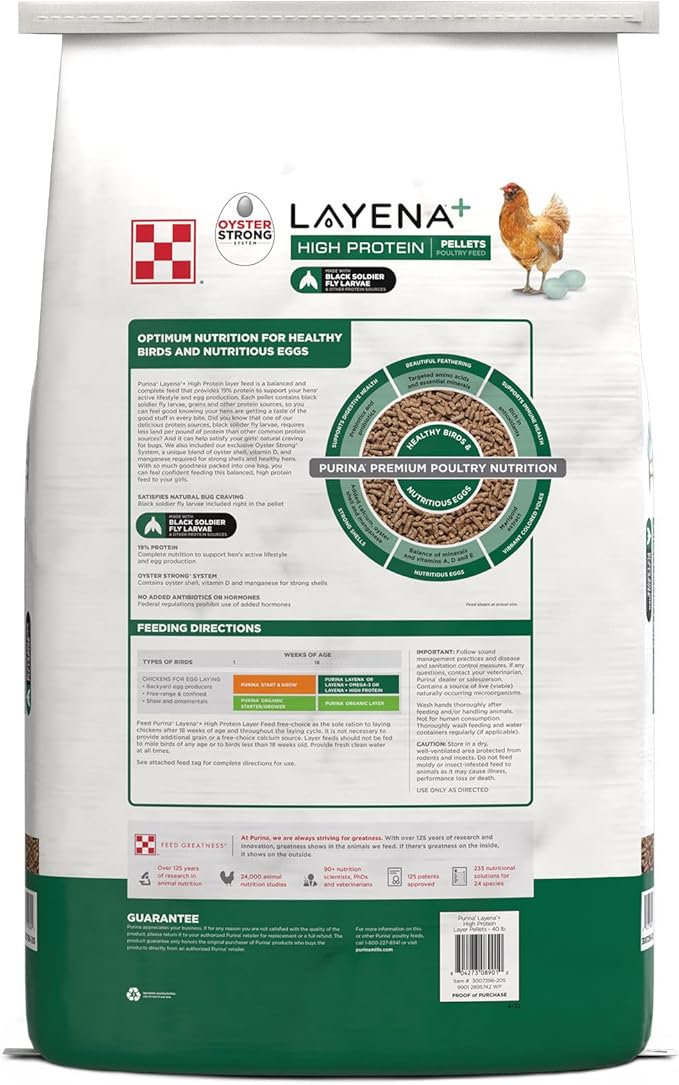 Purina Layena + High Protein Layer Chicken Feed (40 Pound)