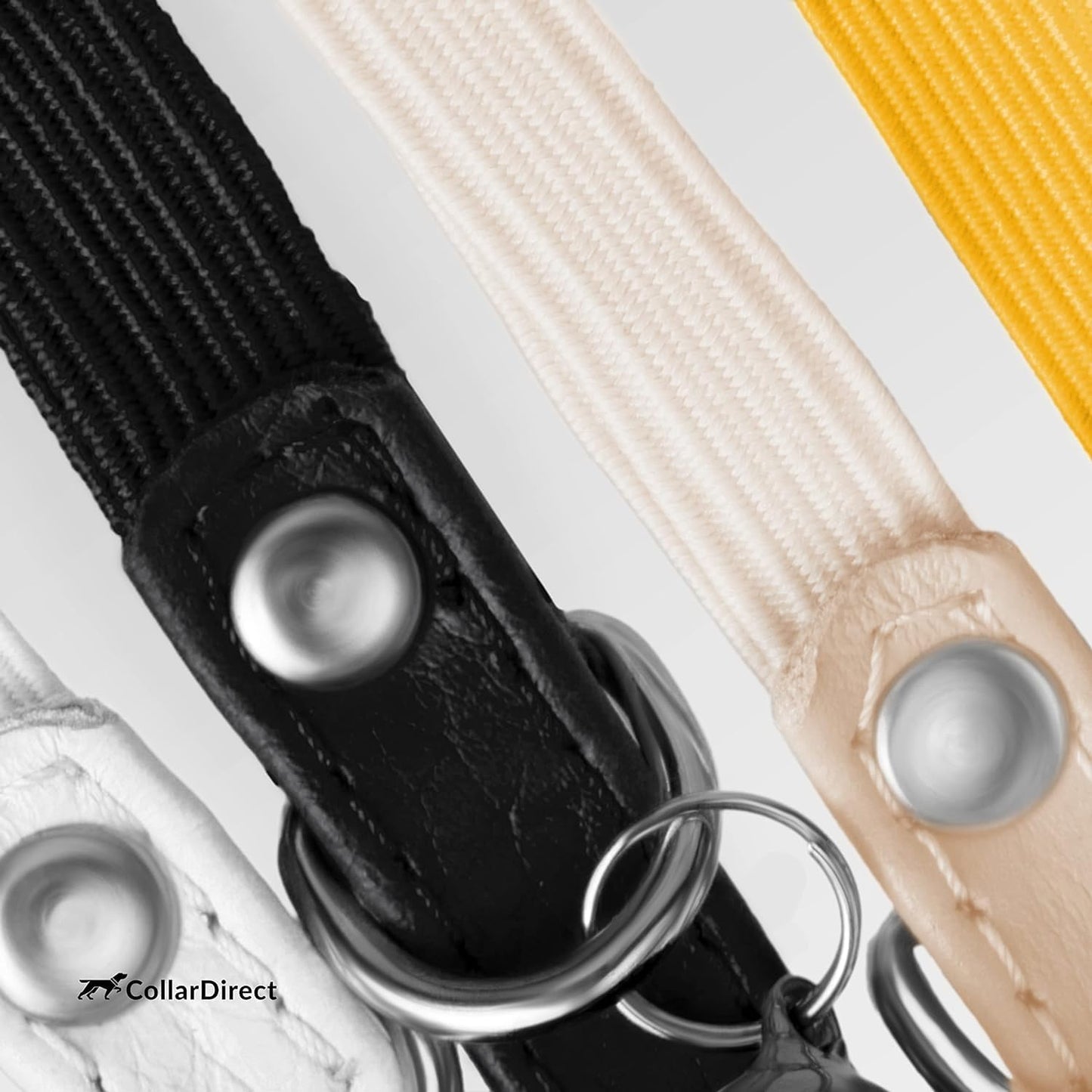 CollarDirect Leather Cat Collar, Cat Safety Collar with Elastic Strap, Kitten Collar for Cat with Bell Black Blue Red Orange Lime Green (Neck Fit 6"-7", Orange)