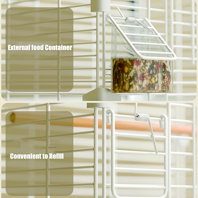 Basic Bird Cage, 24.8inch Parrot Cage (24.8" x 14.6" x 11"),Bird Cage with Ladder, Horizontal Bar, 2 Feeders, and Bird Nest