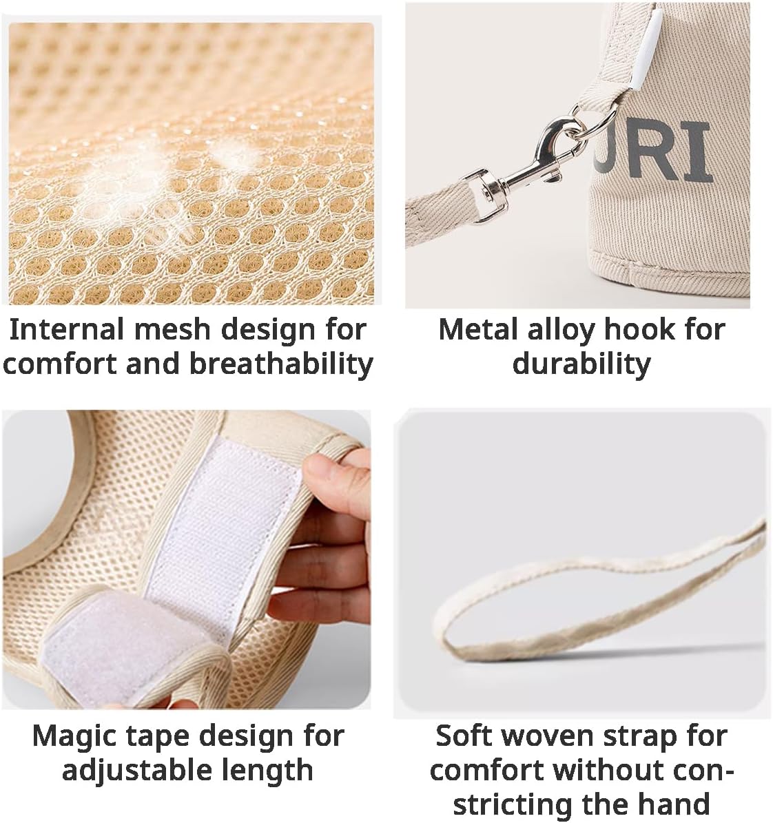 MANON ROSA Rabbit Harness and Leash Set - Escape-Proof Adjustable Vest Harness for Dwarf Bunnies, Soft Padded Conejos Collar with Safety Buckle, Small Animal Walking Accessories