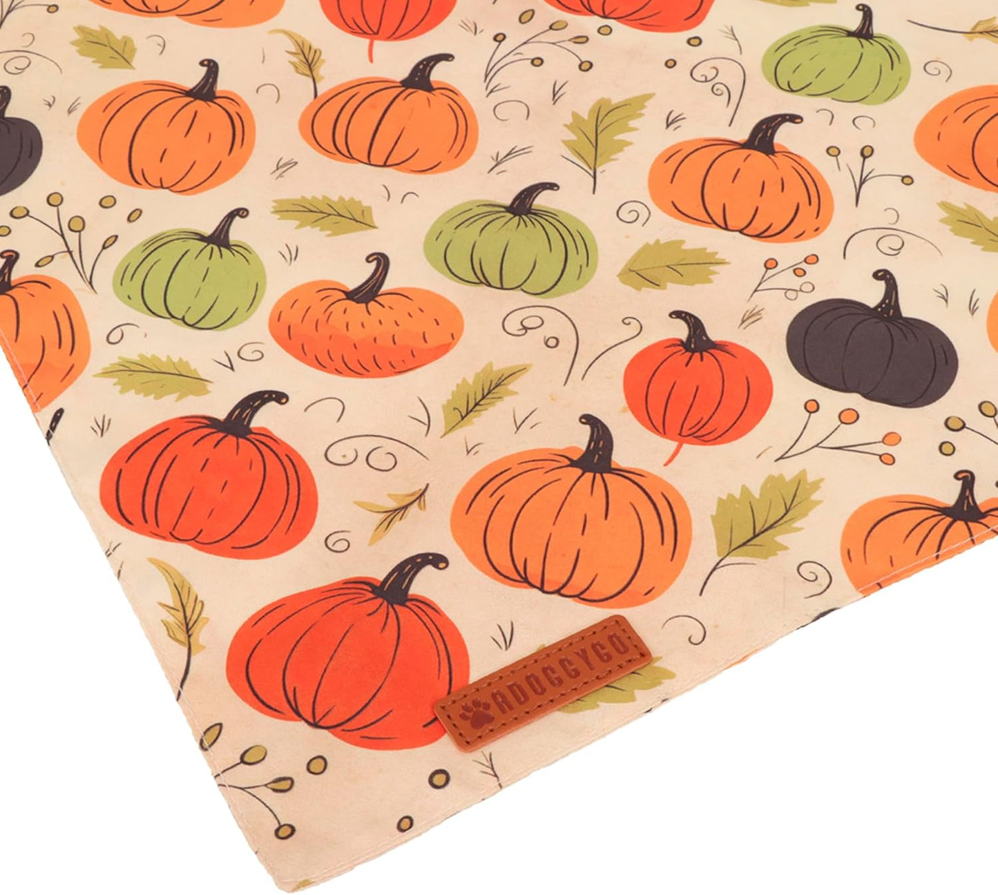 ADOGGYGO Fall Dog Bandana, Pumpkin Maple Leaf Autumn Thanksgiving Pet Scarf, Adjustable Fit Fall Bandanas for X-Large Dogs Pets (X-Large)