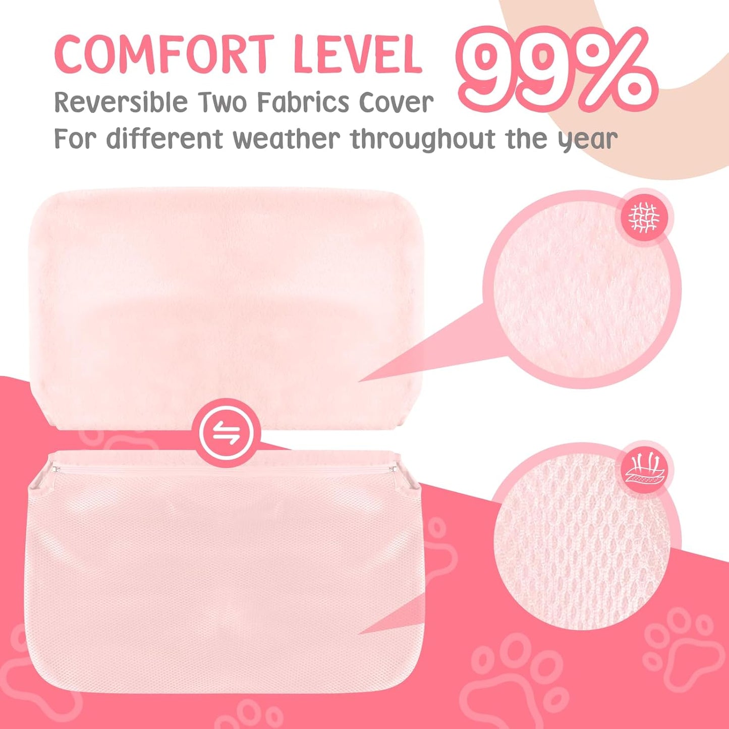 Cat Window Hammock 2-Pack,Foldable Cat Perch with Suction Cups & Metal Frame,Holds up to 40 lbs - Durable & Secure for Cats,Features 2-Sided Cushion & Easy Storage for Sunny Lounging(Pink)