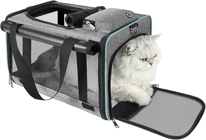Airline Approved Pet Carrier Small Dog & Cats Under 15 lbs - 18x11x11 Inch Soft-Sided TSA Compliant Travel Bag for American, Delta & United Airlines Flight
