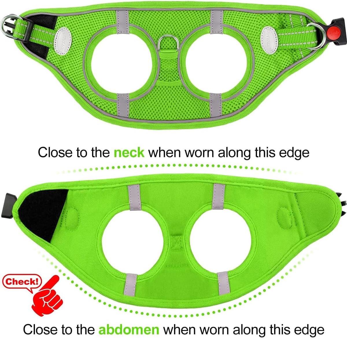 Joytale Small Dog Harness, Breathable Mesh Step-in Vest, Reflective Soft Padded Harnesses for Cats and Puppies Dogs, Green, XXXS