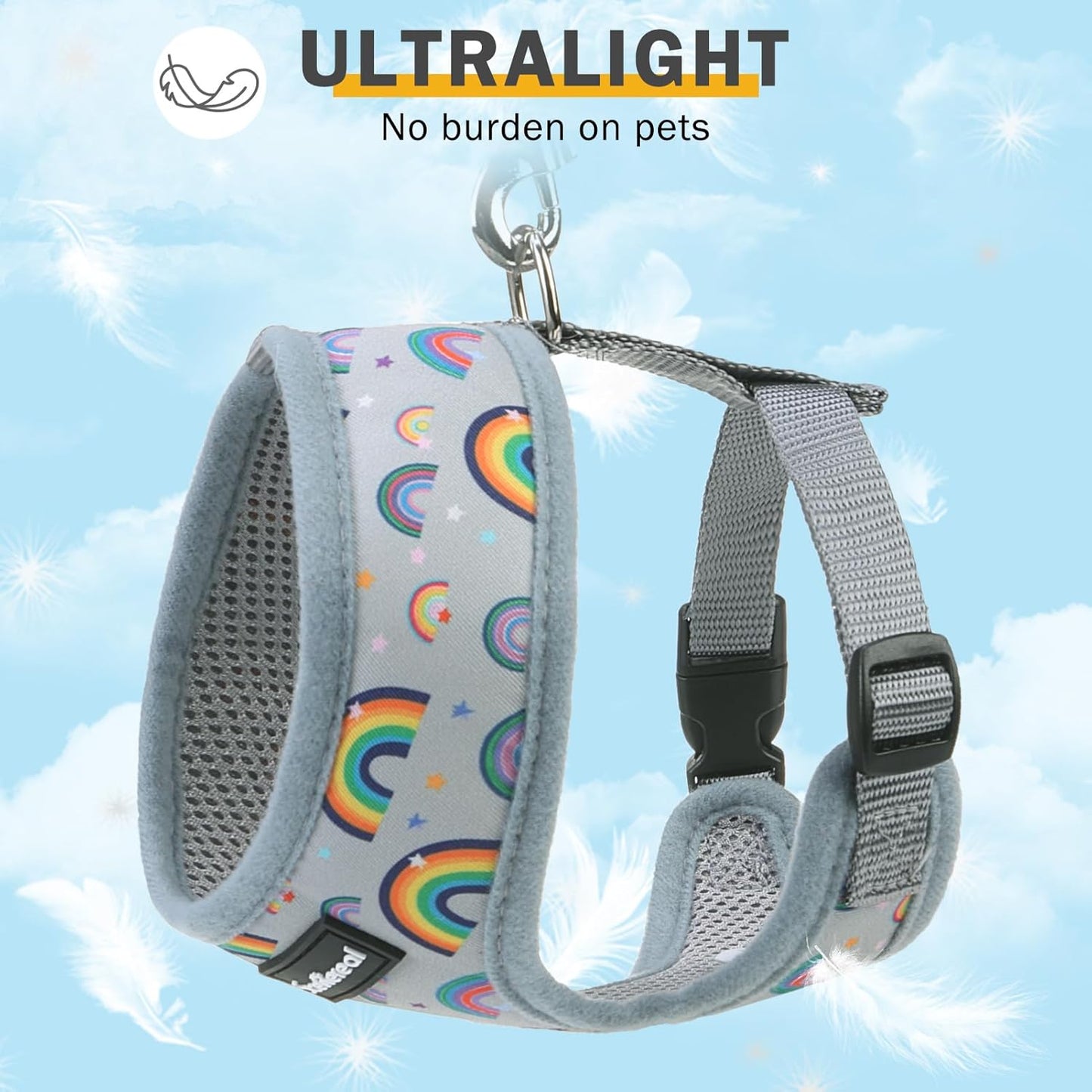 SCENEREAL Small Dog Harness Collar and Leash Set, Adjustable No Pull Pet Harnesses, No Chock Soft Mesh Step in Vest for Doggie Puppy Medium Dogs Cats Girl or Boy,Chihuahua, Yorkie, Outdoor Walking