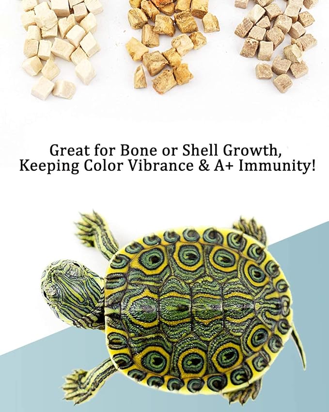 3 in 1 Meat Turtle Food - Chicken & Duck & Fish Meat Natural Freeze Dried Human-Grade Turtle Treats (8 OZ)