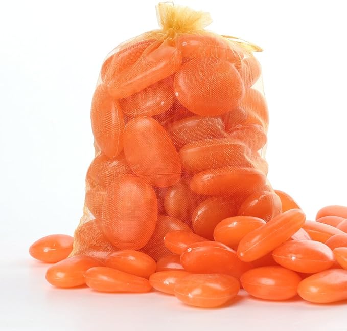 Shiny Stone Glow in The Dark Pebbles,Decorative Glow Stones,Fish Tank Aquarium Gravel,Glow Pebbles for DIY Garden Gifts Decoration(Big Size, 3-4cm, 400g/14.1oz) (Orange Yellow)