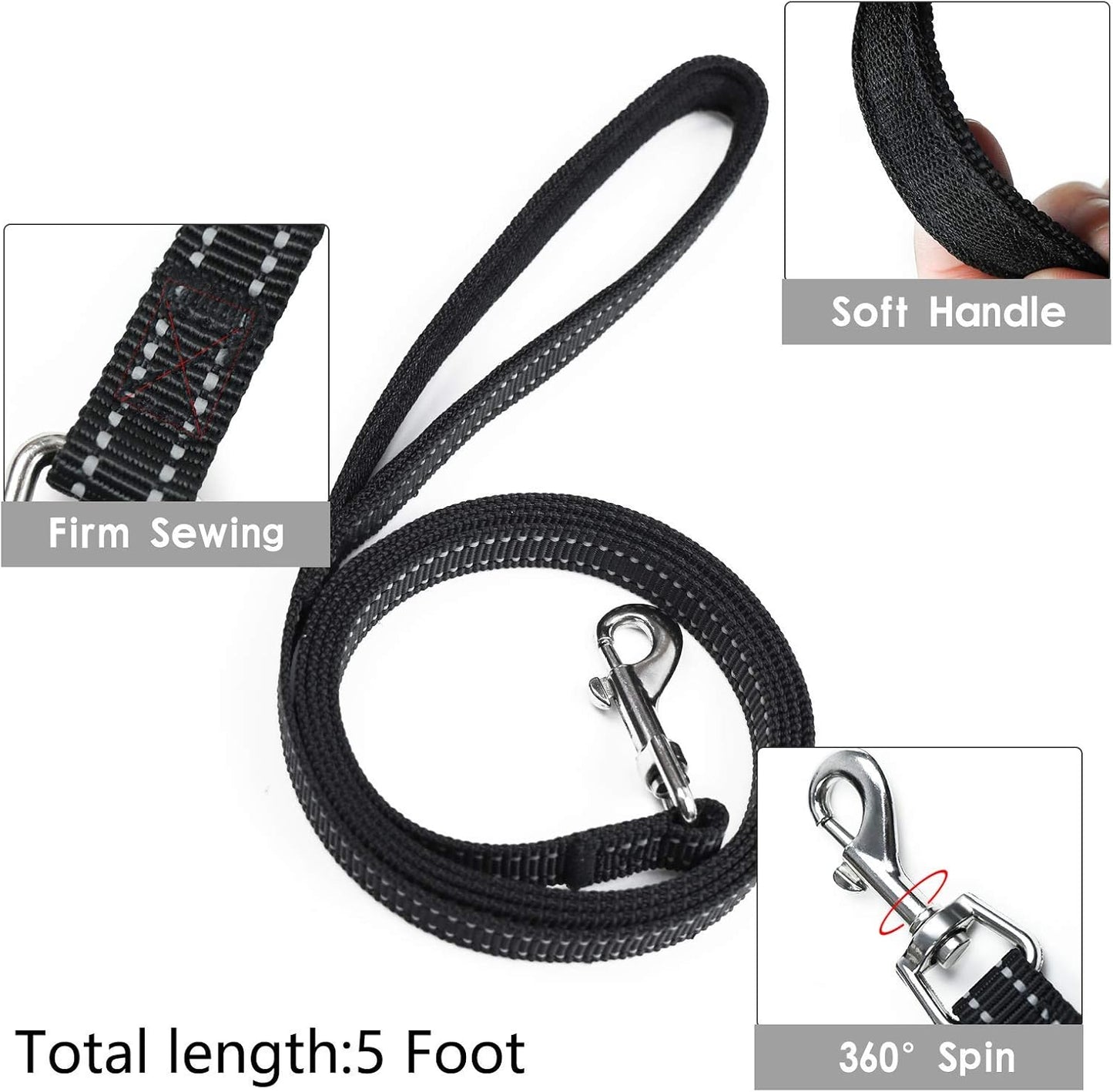 YIMEIS Dog Harness and Leash Set, No Pull Soft Mesh Pet Harness, Reflective Adjustable Puppy Vest for Small Medium Large Dogs, Cats (Black, X-Small (Pack of 1))