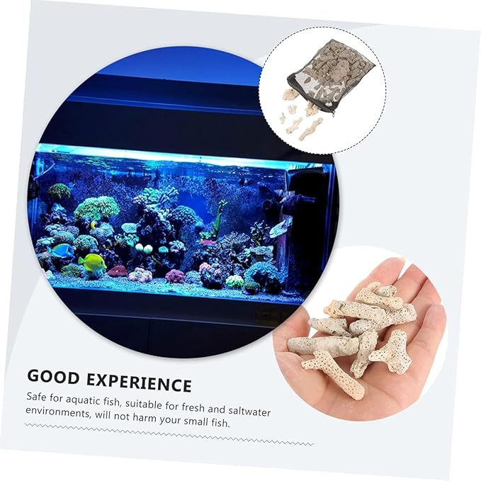 Aquarium Crushed Coral Filter Media, Natural Bio-Ceramic Filtration Material, Reusable for Fish Tank and Pond