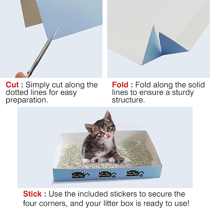 39PCS Kitten Starter Kit, Ideal for Cats Under 6 Months, Cat Supplies, Featuring 23-Piece Toy Set, Bed, Carrier, Single-use Litter Box, Bowls & More, Perfect for New Cat Owners - Blue