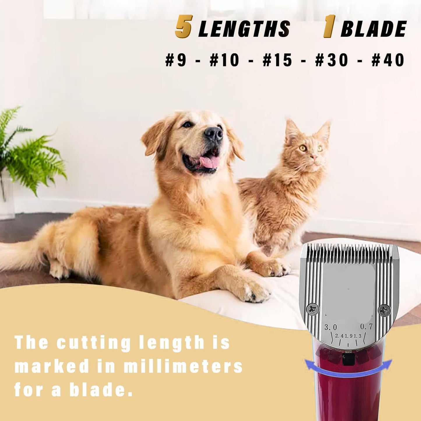 5 in 1 Blades Adjustable Dog Grooming Replacement Blades Compatible with Wahl Animal Clipper Arco, Bravura, Chromado, Creativa, Figura, and Motion Pet, Dog, and Horse (Silver/2PC)