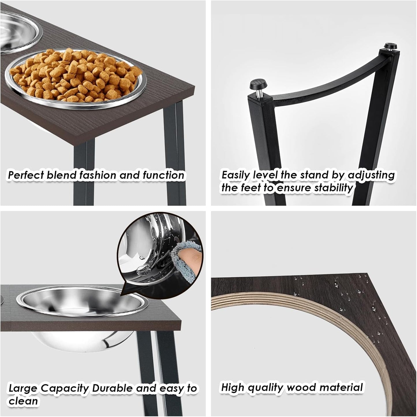 Elevated Dog Bowls for Extra Large Dogs with 2 X-Large Stainless Steel Dog Bowls -3000ML(100oz), 16.5" Tall Raised Dog Bowl Stand, Food & Water Bowls for Large Breed, Extra Large Dogs