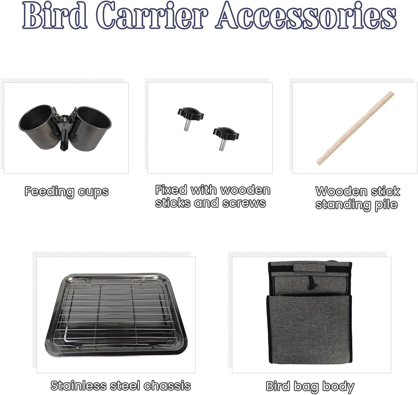 Portable Bird Carrier Backpack - Ideal Bird Travel Carrier for Parrot, Finch, Sparrow - Bird Backpack with Portable Cage