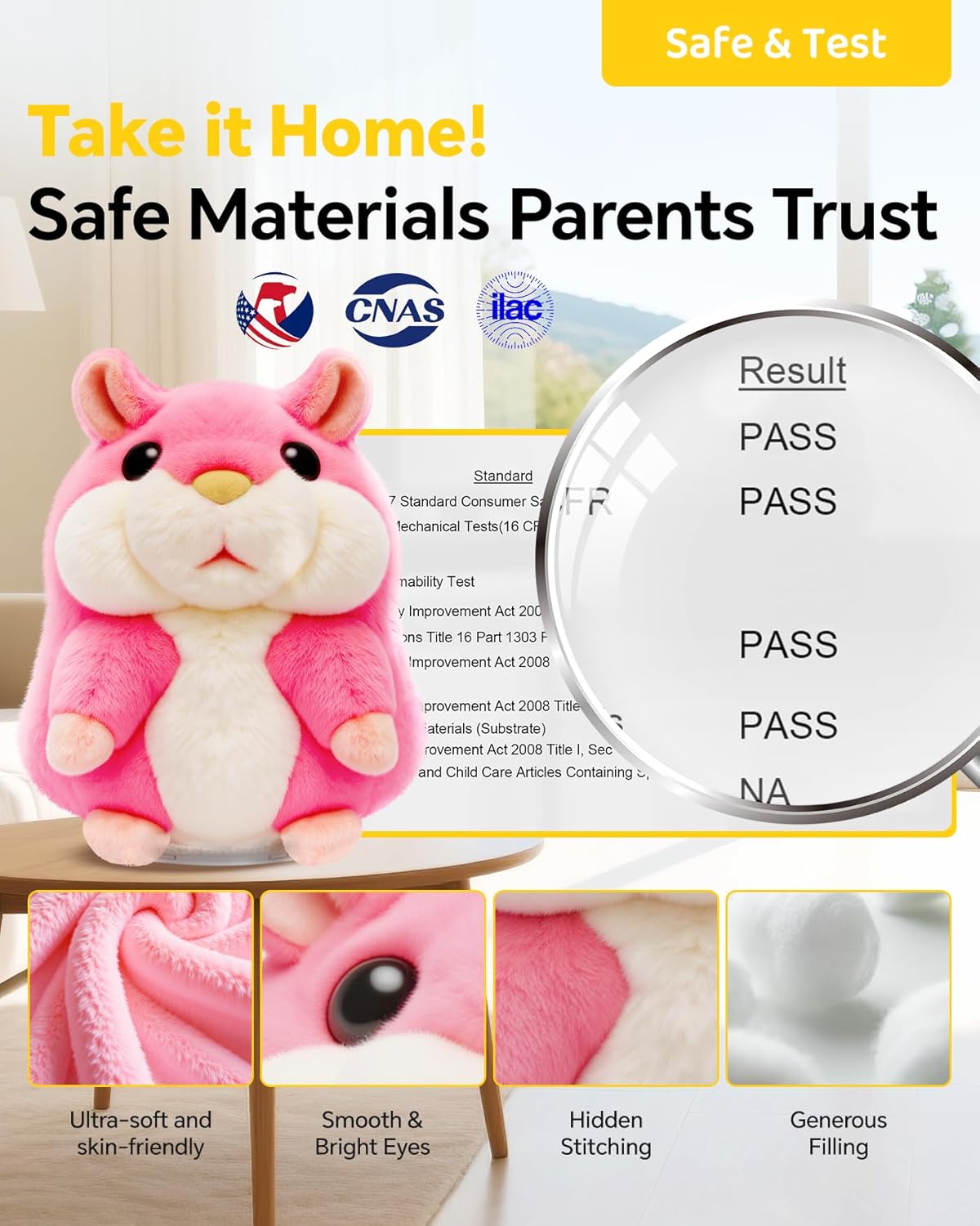 Talking Hamster Repeats What You Say,2025 Top Christmas Funny Gifts,Toddler Toys for Ages 2-4 5-7 8-13 Girls Pink Stocking+Stuffers Kids Interactive Dolls,a Most Popular Stuffed Animal Plush