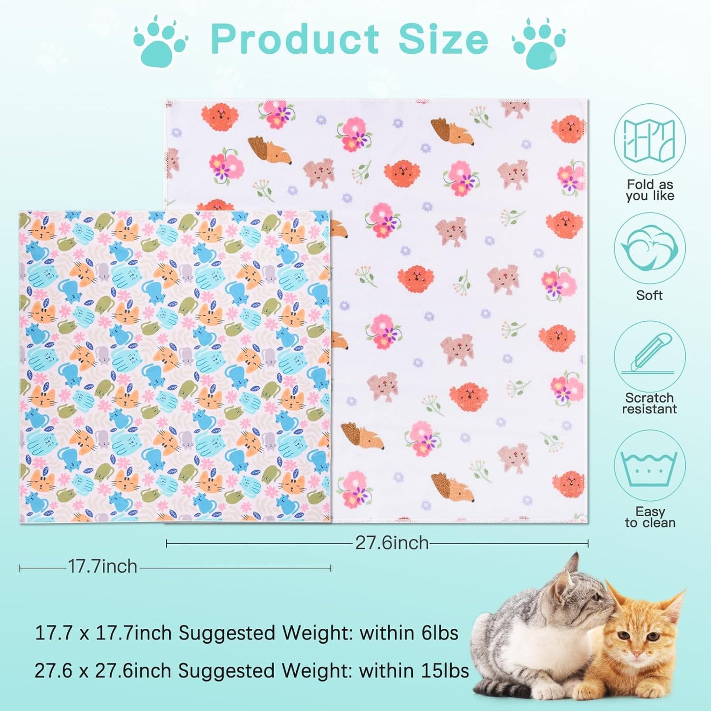 Cat Wrap for Grooming Self-Adherent Cat Wrap for Cutting Nails Cat Grooming Wrap Cat Burrito Wrap Anti-Bite, Anti-Escape Cat Swaddle Wrap 2PCS (Orange Kitten-M & Funny Bear-XL, M & XL)