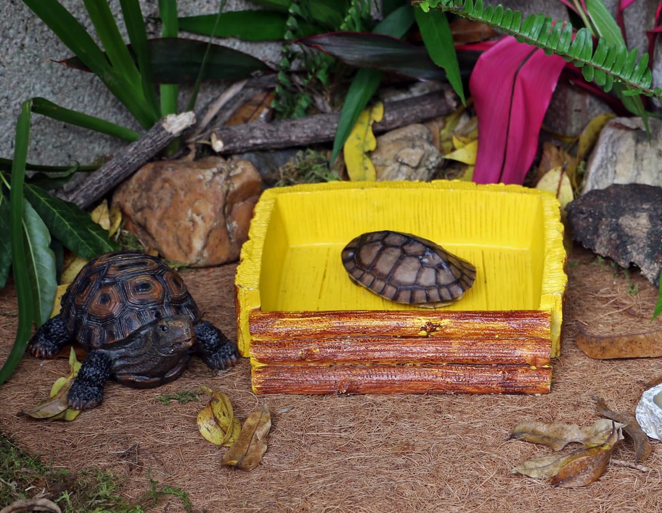 Food/Water Dish for Reptiles, Amphibians and Other Little Critters Water/Food Bowl, Made from Premium Resin (Yellow Bowl (Big))