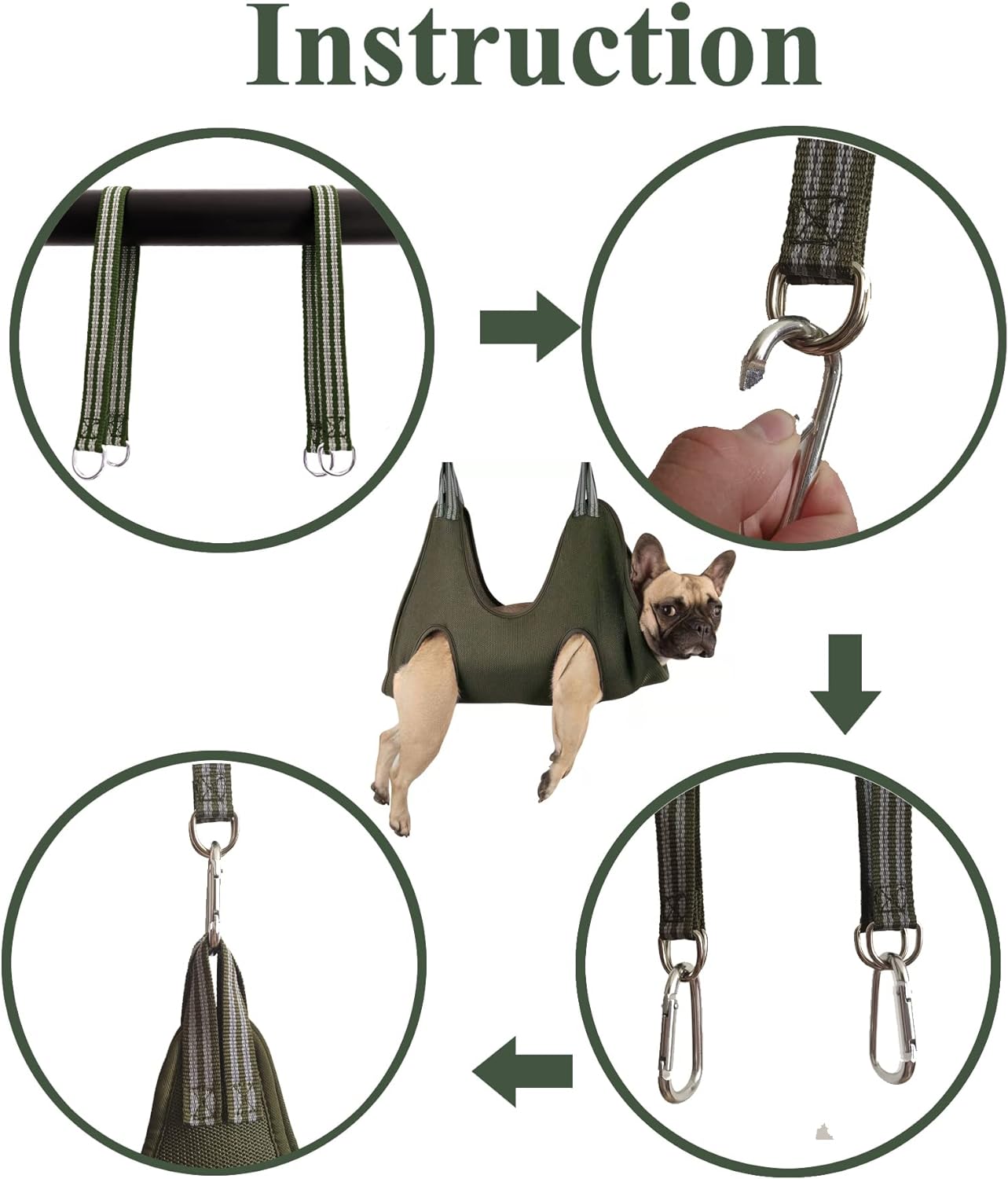 10 in 1 Dog Pet Grooming Hammock Harness with Nail Clippers, Nail File,XL Size Dog Hammock for Nail Trimm,Grooming Sling Holder Hanger Restraint for Claw Care