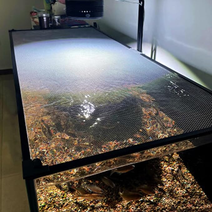 13.8 Feet DIY Magnetic Fish Aquarium Anti-Jumping net Cover, Mesh Screen Netting for Fish Aquarium Screen Top Cover, Reptiles from Jumping Out