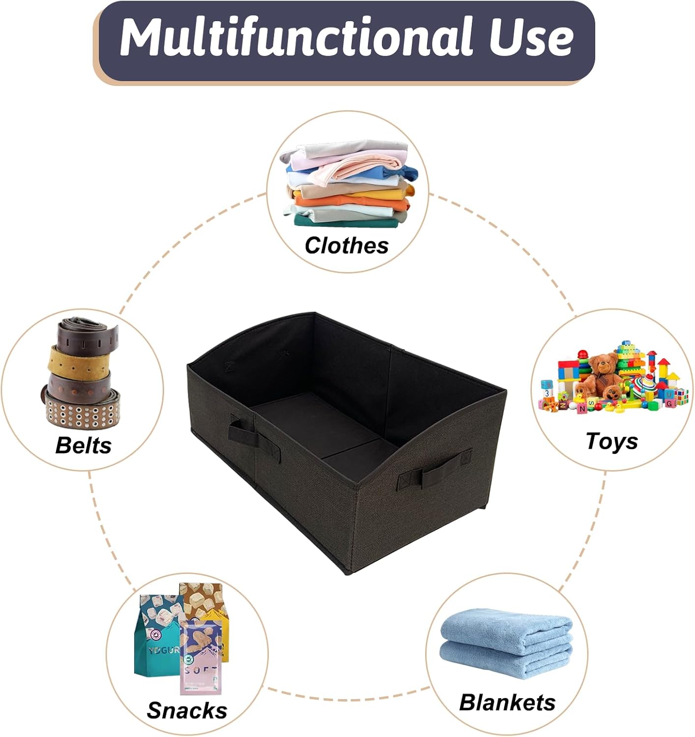 VCEPJH Collapsible Dog Toy Box Organizer-2Pack Large Dog Toy Bin with Handle Fabric Dog Treat Basket Open Dog Toy Chest for Organizing Pet Toys and Accessories Storage