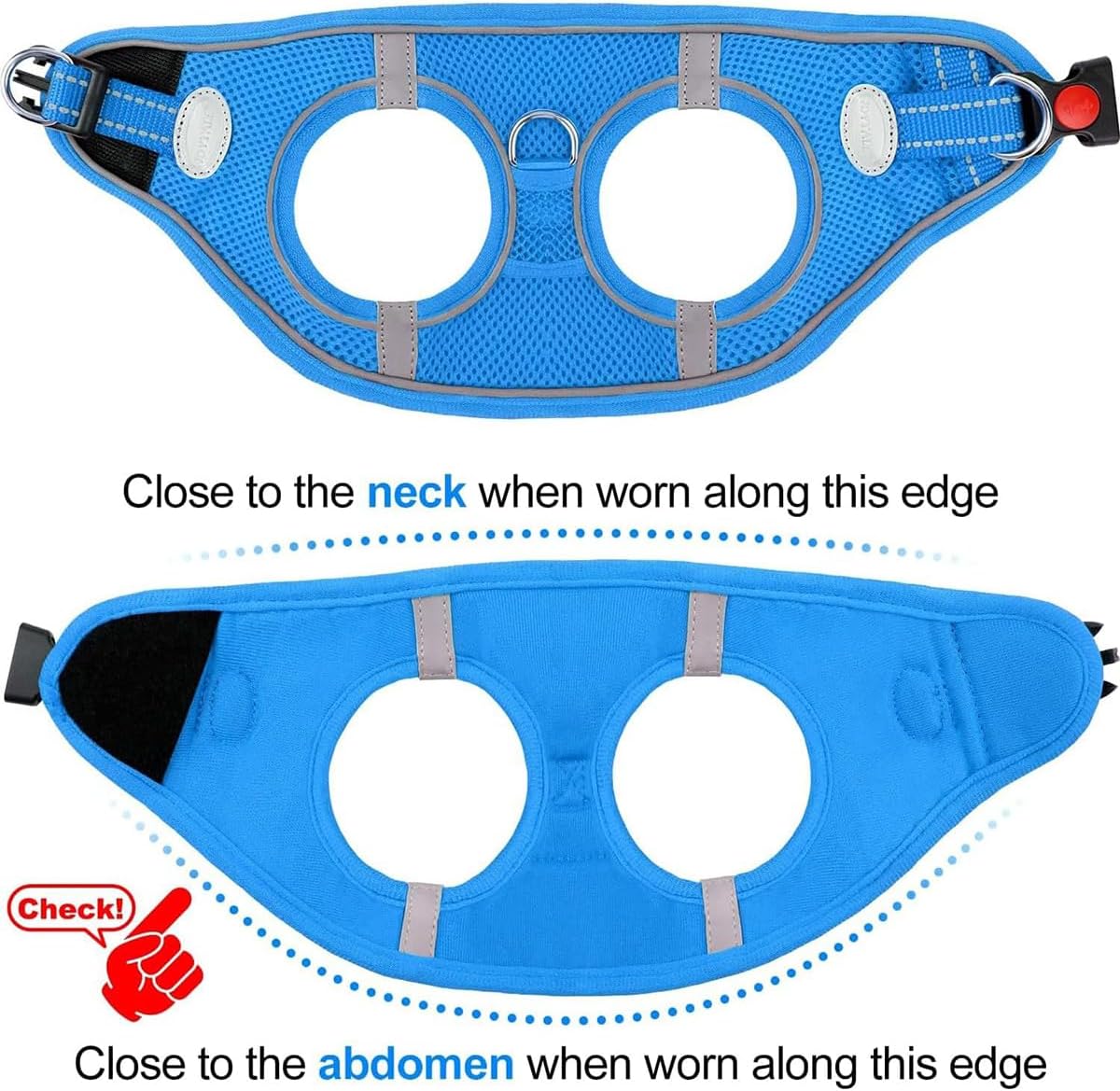 Joytale Small Dog Harness, Breathable Mesh Step-in Vest, Reflective Soft Padded Harnesses for Cats and Puppies Dogs, Sky Blue, XXXS