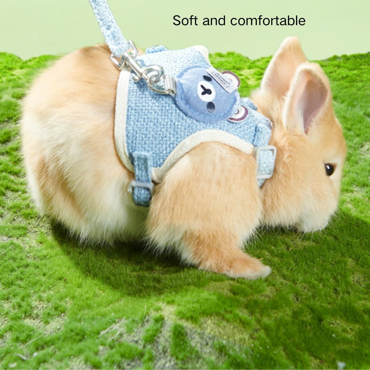 Rabbit Harness and Leash Set Adjustable Bunny Harness Leash Ferret Harness Guinea Pig Harness Ferret Leash for Small Pets Walking Outdoor (Small,Green)