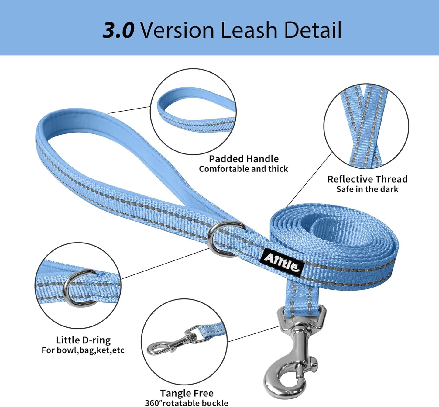 AIITLE Easy Walk Dog Harness and Leash Set - Pet Supply No Pull, Step in Adjustable Pet Harnesses with Padded Vest for Summer, No Choke Over, Easy to Put on Medium Dogs Blue L