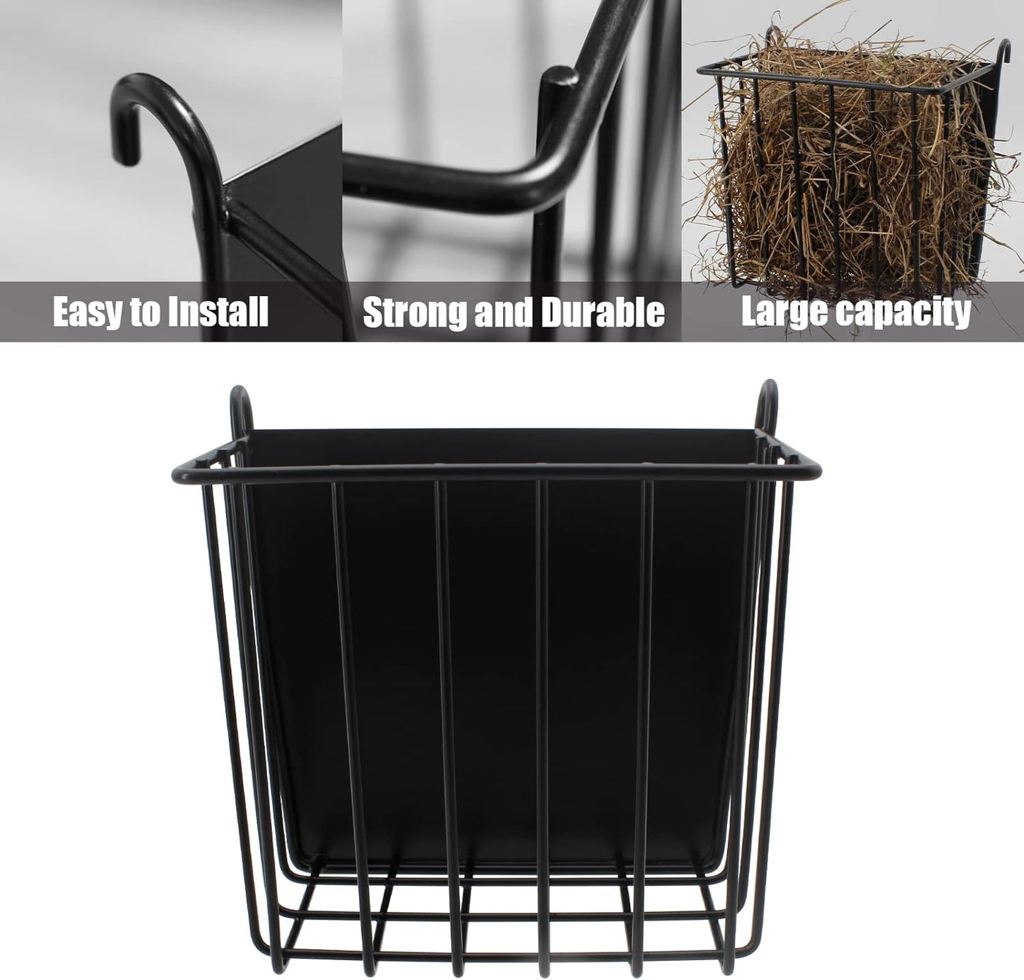 Guinea Pig Hay Feeder,Rabbit Hay Feeder with Heavy-Duty Metal Frame Hay Holder,for Bunny, Guinea Pigs,Chinchillas-6.9x4.7x6.6 inch