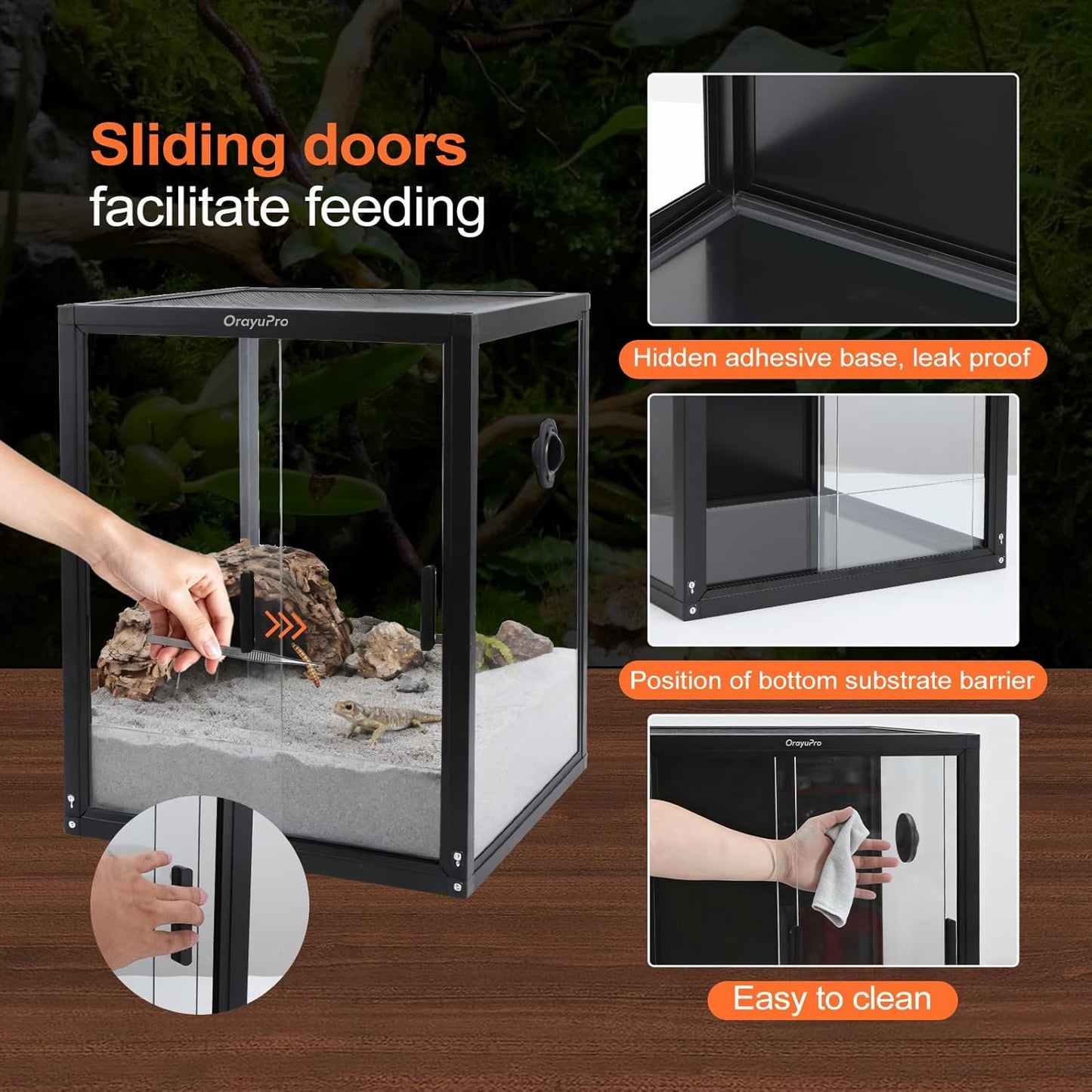 30 Gallon Reptile Tank, 18x18x24 inch PVC Reptile Terrarium, Lightweight Enclosure for Arboreal Gecko Lizard Snake Frog Chameleon