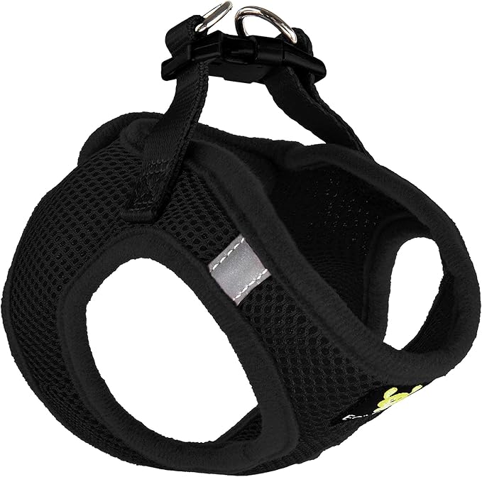 EcoBark Step in Dog Harness - Eco-Friendly Dog Harnesses for XS, Small, and Medium Breed Dogs - Reflective and Adjustable Body Halter Vest - Soft Luxurious Mesh Toy Breed Harness (Black, Medium)