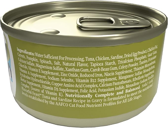 Solid Gold Wet Cat Food Pate - Healthy Canned Cat Food Pate w/Real Tuna & Sardine, Omega Fatty Acids, Vitamins & Minerals - Grain Free & Gluten Free Can Meals for Cats & Kittens - 3ct/3oz Cans