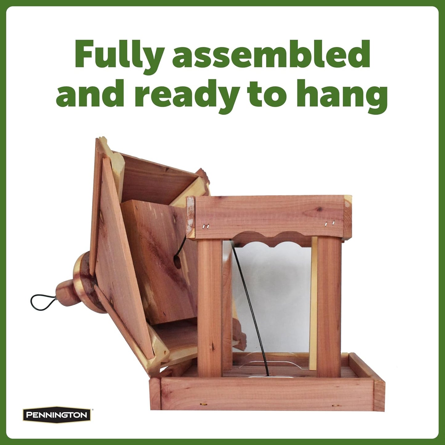 Pennington 100521909 Jr Pavilion Bird Feeder, 2.5 lb, Aromatic Eastern Red Cedar