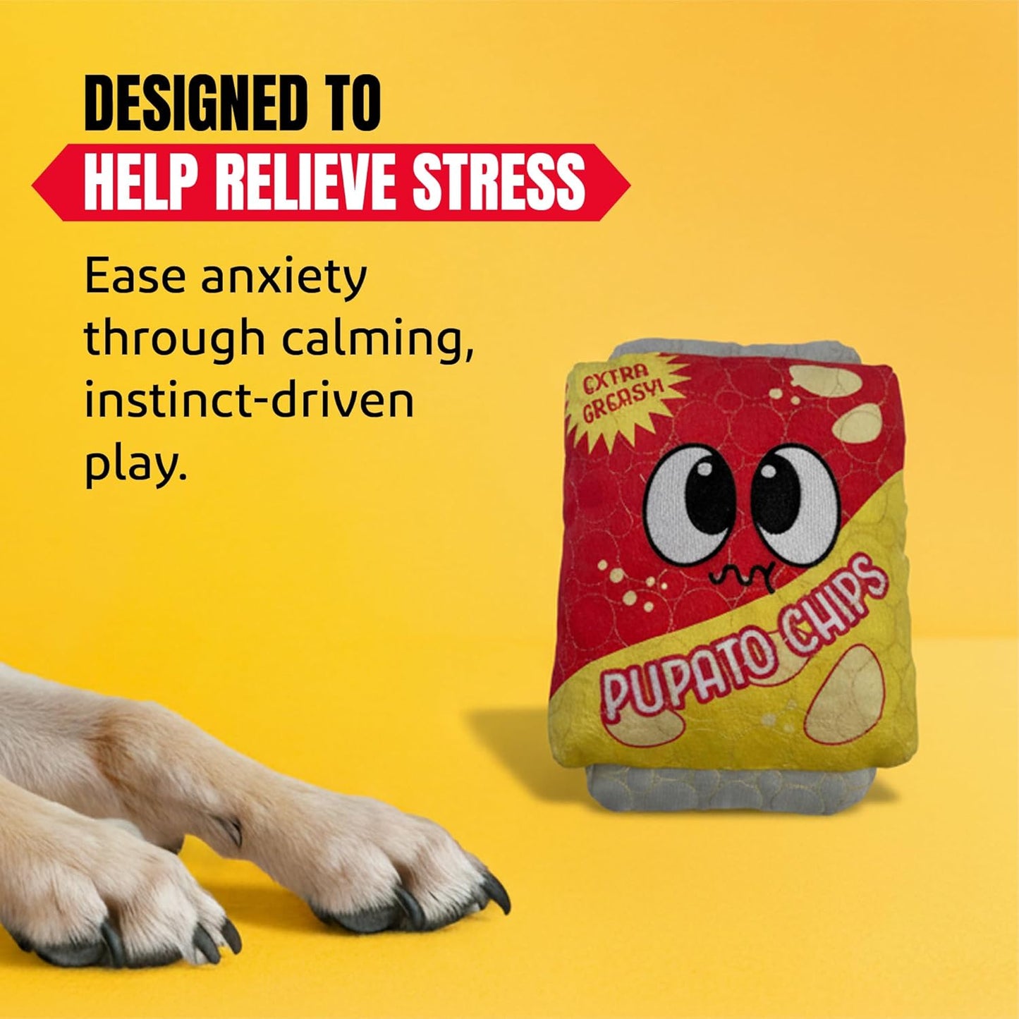 Bite Force Dog Toy - Wagging Wafers Squeaky Treat Dog Toy Kevlar-Reinforced for Aggressive Chewers- red and Yellow.