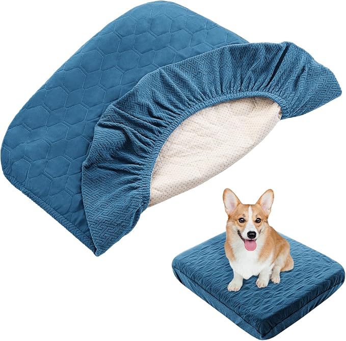 Nanbowang Waterproof Dog Bed Cover - Washable, Quilted Pet Pillow Replacement - Easy to Remove Hair - Lovely Puppy Bed for Dog/Cat 20x30 Black