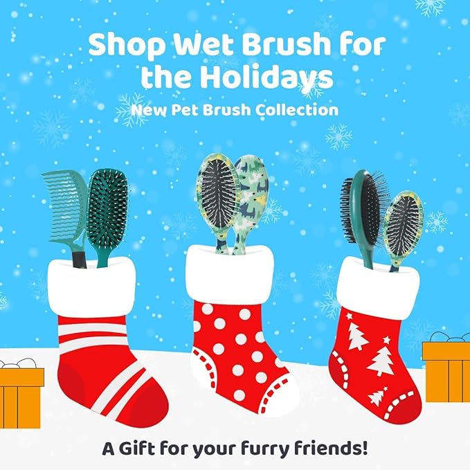 Wet Brush Pet Hair Brush, Smooth, Shiny Fur, Dog and Cat Hairbrush, De-Shedding Comb & Dematting Tool for Grooming Long or Short-Haired Dogs, Tangle-Free for Less Pulling & Tugging, Teal