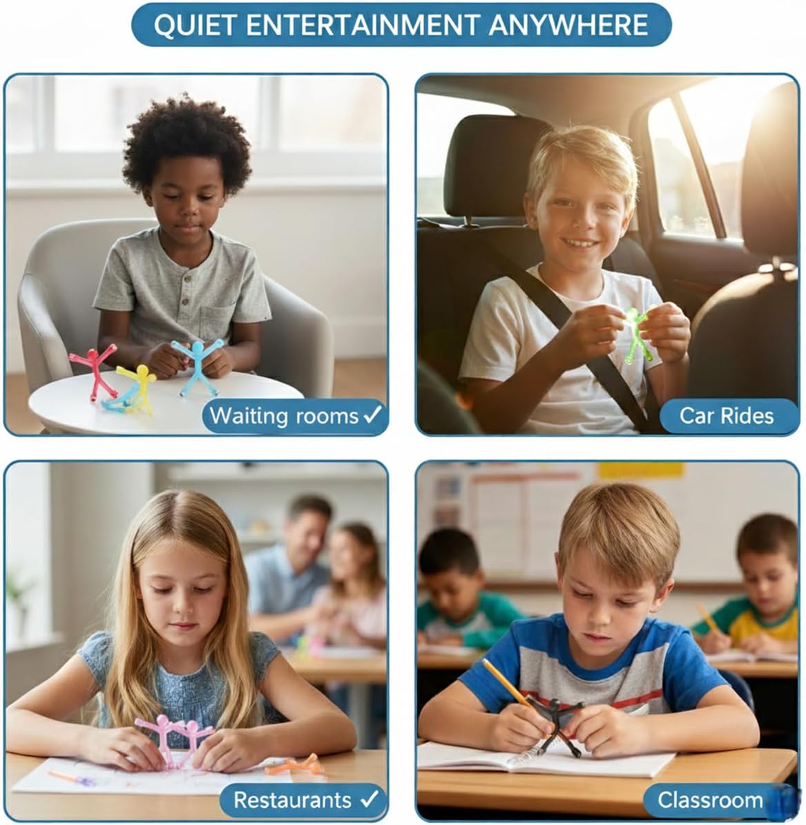 MAGMEN STEM Magnetic Travel Toys 10PC, Airplane Car Road Trip, Stocking Stuffers Fidget Sensory Toys for Kids 3 Years and Older