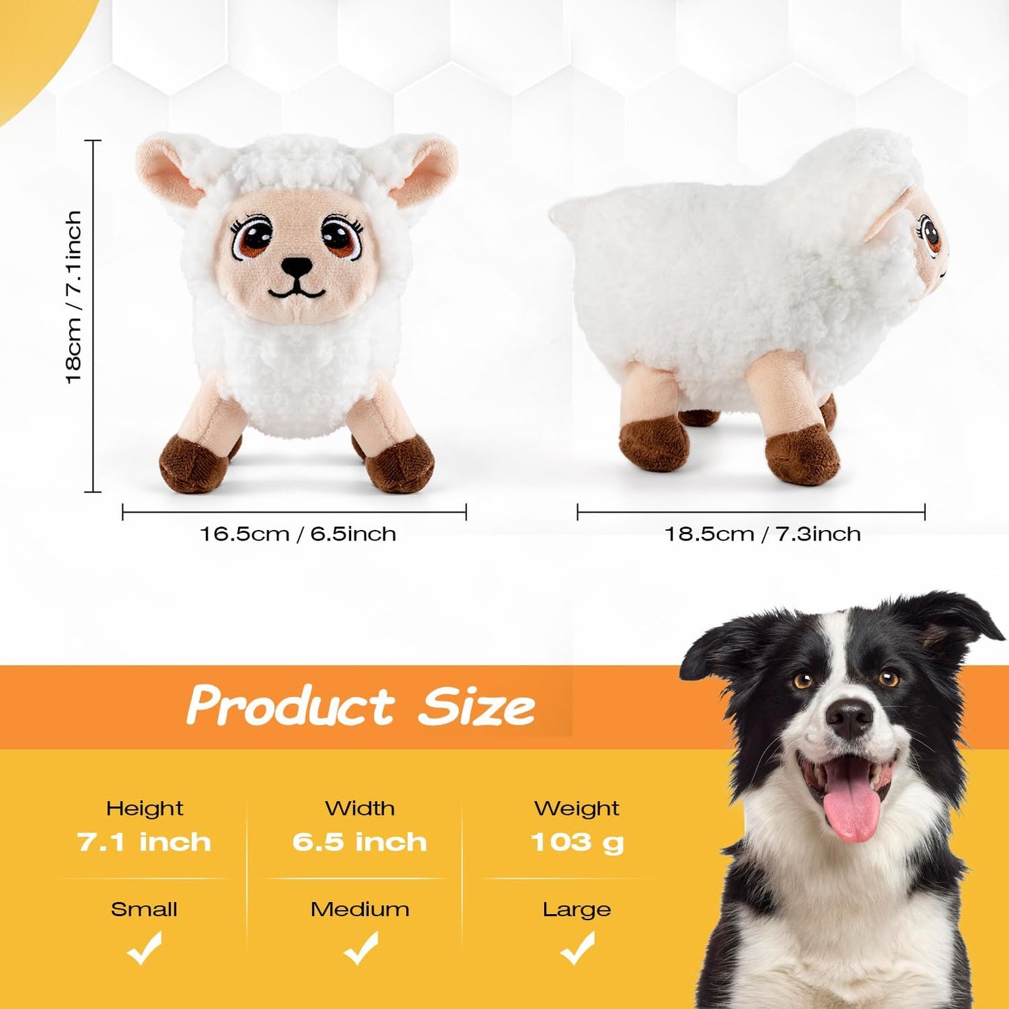 Large Dog Squeaky Toys, Stuffed Animal Dog Chew Toy, Durable Plush Toy for Puppy, Small, Middle, Large Dogs