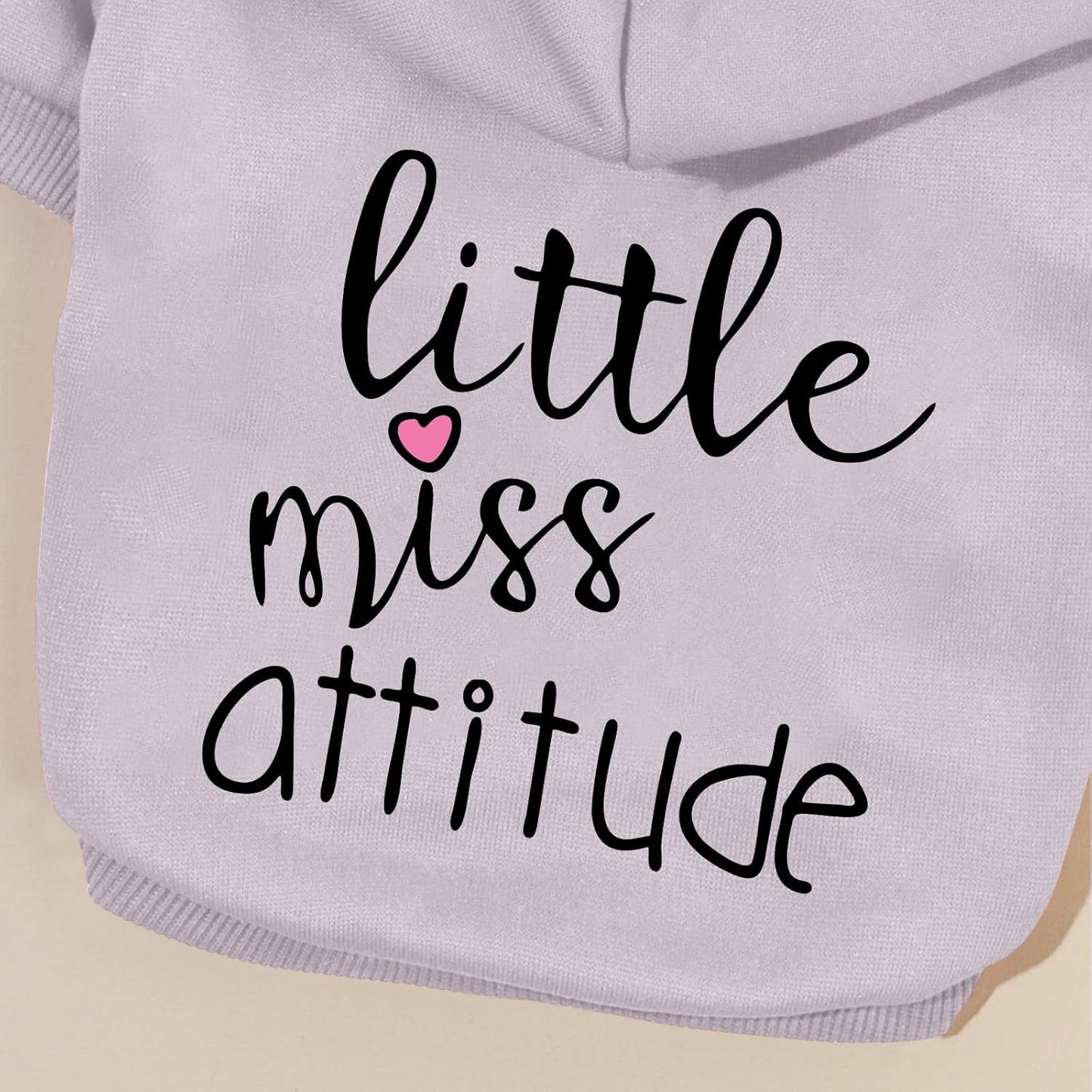 Cat Hoodies for Cats Puppy Pet Clothes Cat Apparel Little Miss Attitude Print Dog Hoodie for Small Medium Dogs Outfits for Kittens(Purple,XL)