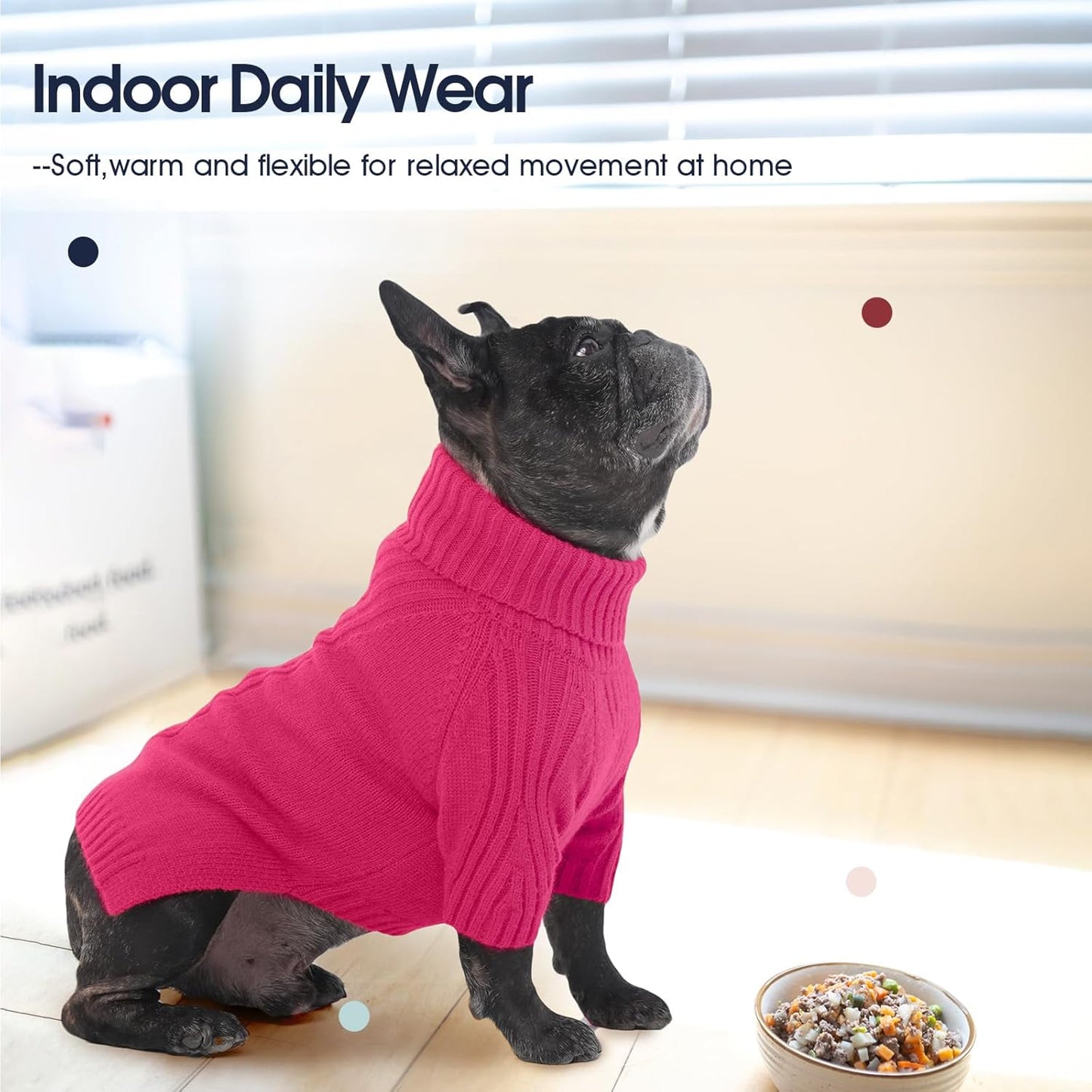 IECOii XL Dog Sweater,Winter Doggy Clothes for Large Dogs Girl Boy,Warm Pullover Soft Dog Sweater Turtleneck,Lightweight & Good Stretch for Active Dogs Like Beagle,Border Collie (Rose red,XLarge)