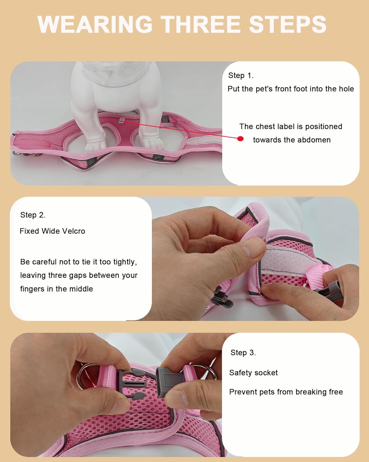 M Orange Soft Mesh Dog Harness and Leash Set,No Escape Puppy Harnesses for Training Walking, Reflective Adjustable Puppy Vest for Small Medium Dogs, Cats (Orange, M)