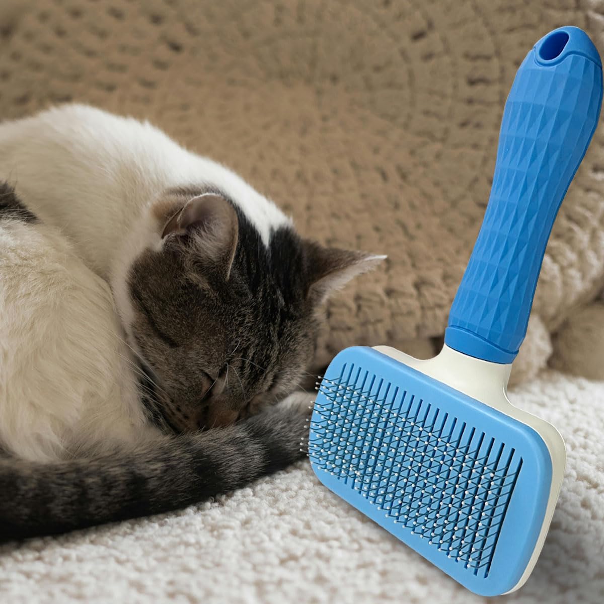 Pet Cleaning Deshedding Brush,Pet Hair Removal Brush for Shedding Massaging Grooming for Small Dogs,Cats,Rabbits(blue)