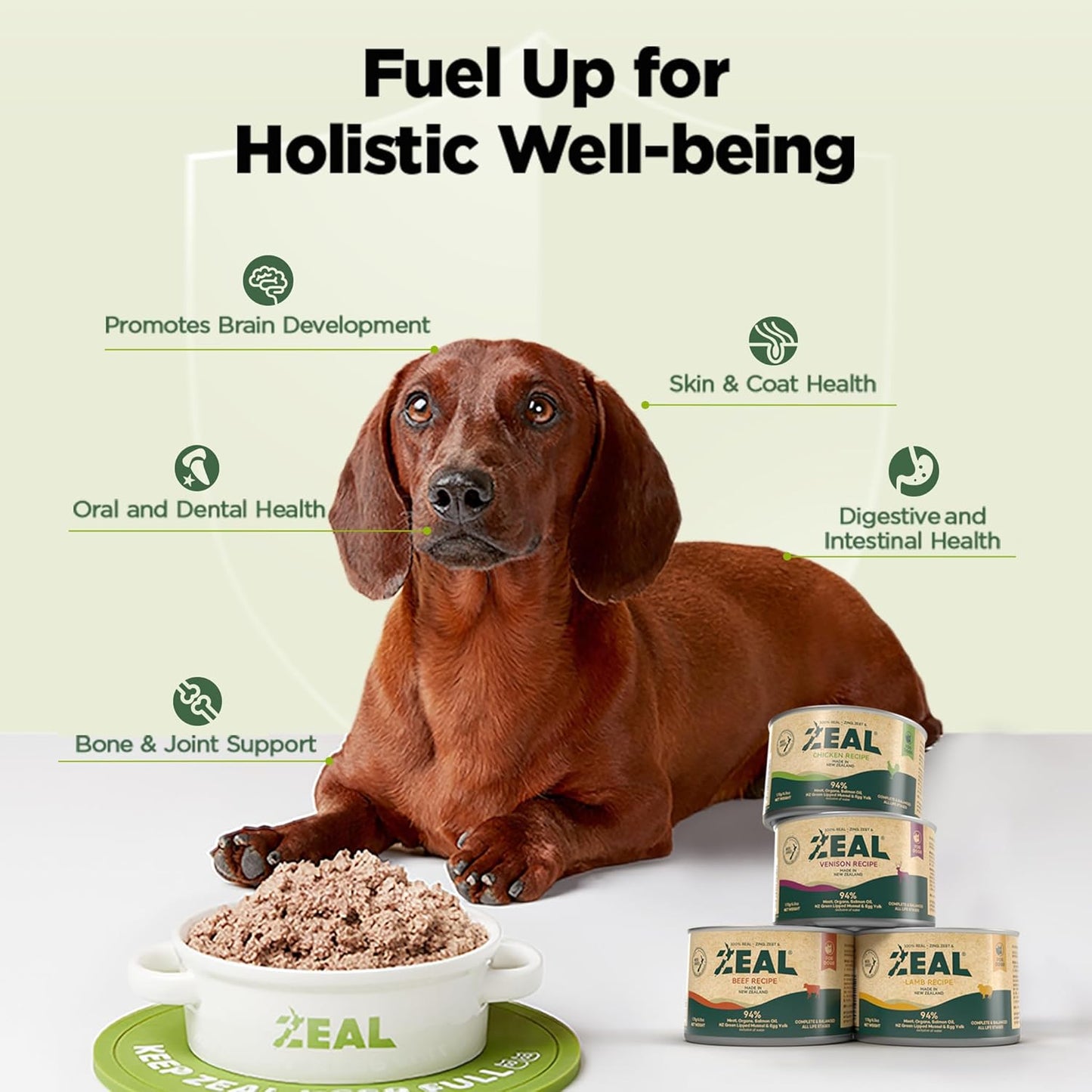 ZEAL New Zealand Wet Dog Food – High Protein, Pure Nutrition, Natural Superfoods, Grain-Free with Superfoods (Beef, 13.76oz Can 12-Pack)