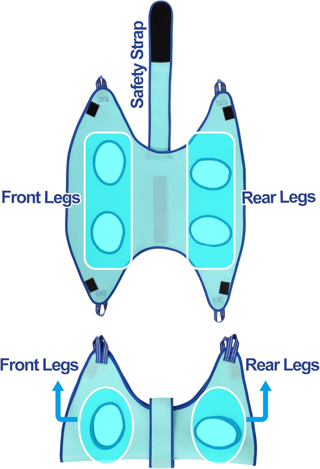 Dog Grooming Hammock,Hanging Harness Holder for Nail Clipping, Nail Trimming Hammock with Wide Strap, Grooming Sling Hanger for Claw Care (X-Large 50 LB Max/Turquoise)