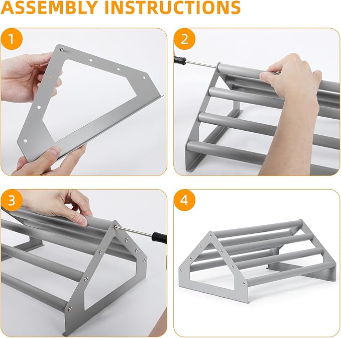 SHINOSKE 2 Pack Chick Perch,Chicken Toys for Coop,Wooden Chicken Roosting Bars with Metal Stand,Coop Accessories & Supplies for Chicks,Easy to Assemble,Grey(Small x 1,Large x 1)