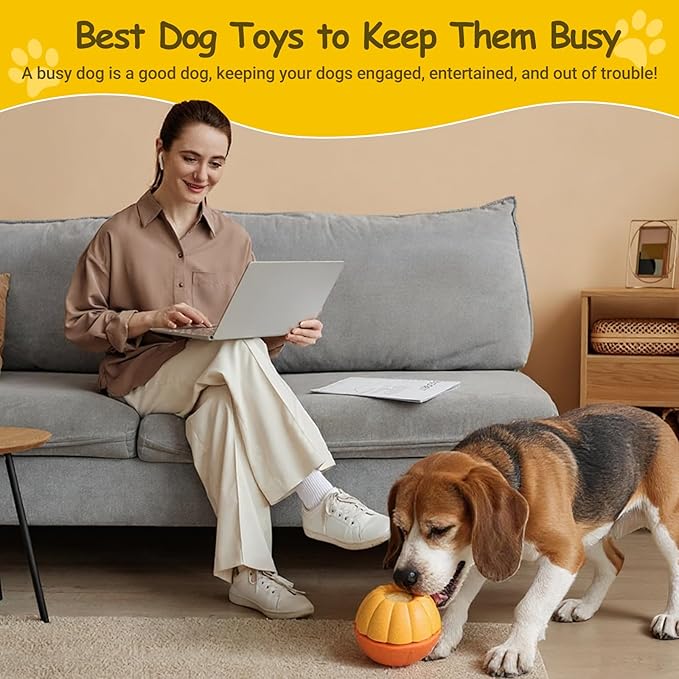 Interactive Dog Toys for Boredom, Dog Frozen Treat Toy to Keep Them Busy and Reduces Anxiety, Reusable Treat Dispensing Dog Toys Puzzle Toy for Small Medium Large Dogs, Low-Mess Design, Easy to Clean