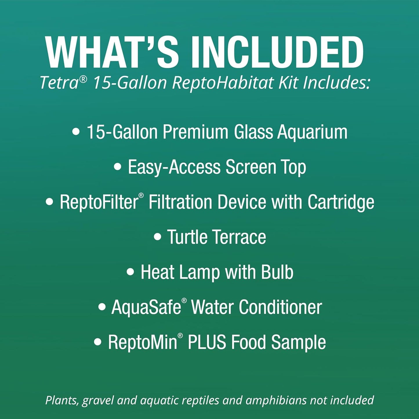 Tetra ReptoHabitat Kit for Aquatic Reptiles and Amphibians, 15 Gallons, Create a Home for Aquatic Juvenile Turtles, Frogs, Newts and Salamanders, 24.4 x 12.5 x 12.7 inches